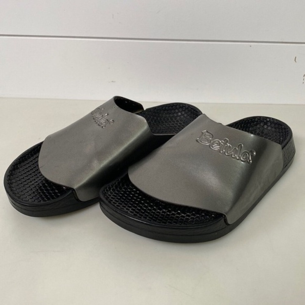 Betula Birkenstock Womens Dolphin Sandals‎ 6 Silver Slip On Comfort Support